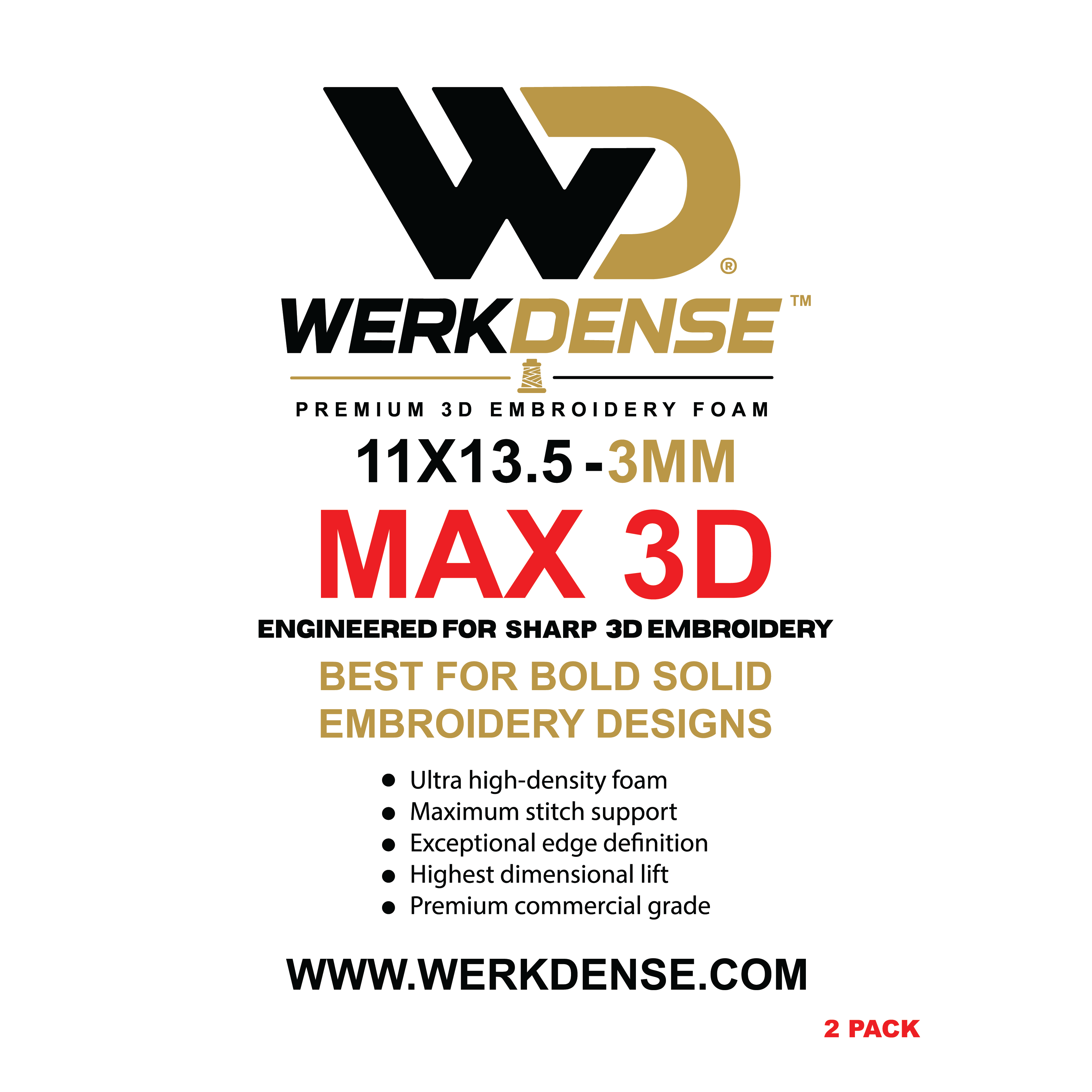 MAX 3D FOAM - 3mm 11x13.5 (2 Pack)